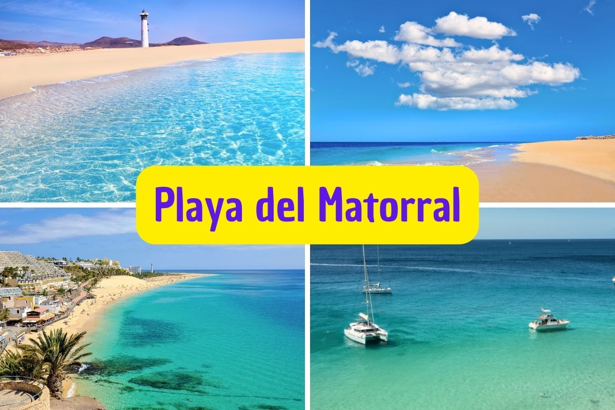 Playa El Matorral: Una espectacular Playa de Fuerteventura, con cielos azulados y aguas tranquilas.